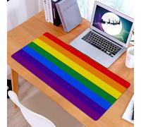 KDWJS Tappetino per mouse XXL Speed Gaming - 90x40 cm - XXL Mousepad - base antiscivolo - migliora la precisione e la velocità - Pole LGBT Originale 8 Amore Colori Gay Pride Arcobaleno Omosessualità