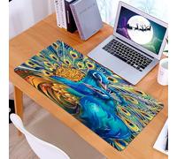KDWJS Tappetino per mouse XXL Speed Gaming - 90x40 cm - XXL Mousepad - base antiscivolo - migliora la precisione e la velocità - Dipinto ad olio raffigurante un intimo abbraccio tra una coppia di pav
