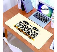 KDWJS Tappetino per mouse XXL Speed Gaming - 90x40 cm - XXL Mousepad - base antiscivolo - migliora la precisione e la velocità - Fitness, Spingi più forte Sport Frase Messaggio positivo Schermo sporc