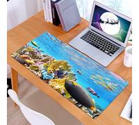 KDWJS Tappetino per mouse XXL Speed Gaming - 90x40 cm - XXL Mousepad - base antiscivolo - migliora la precisione e la velocità - Meraviglioso e meraviglioso mondo sottomarino con coralli e pesci trop