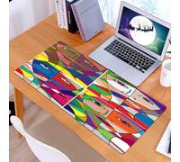 KDWJS Tappetino per mouse XXL Speed Gaming - 90x40 cm - XXL Mousepad - base antiscivolo - migliora la precisione e la velocità - illustrazione astratta del volto di donna dietro una vetrata