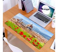 KDWJS Tappetino per mouse XXL Speed Gaming - 90x40 cm - XXL Mousepad - base antiscivolo - migliora la precisione e la velocità - Caratterizzato dall'iconico skyline di Firenze con i suoi monumenti ri