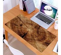 KDWJS Tappetino per mouse XXL Speed Gaming - 90x40 cm - XXL Mousepad - base antiscivolo - migliora la precisione e la velocità - Programma di piantagione, anelli di crescita rotondi e crepe sul ceppo