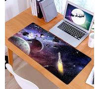 KDWJS Tappetino per mouse XXL Speed Gaming - 90x40 cm - XXL Mousepad - base antiscivolo - migliora la precisione e la velocità - Razzo nello spazio. Tecnica mista