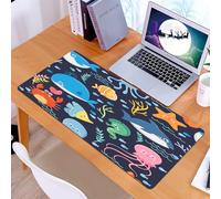 KDWJS Tappetino per mouse XXL Speed Gaming - 90x40 cm - XXL Mousepad - base antiscivolo - migliora la precisione e la velocità - Modello senza soluzione di continuità di vita marina. Divertenti anima