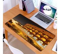 KDWJS Tappetino per mouse XXL Speed Gaming - 90x40 cm - XXL Mousepad - base antiscivolo - migliora la precisione e la velocità - Italia, Colosseo di notte, paesaggio della città di Roma