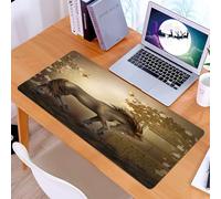 KDWJS Tappetino per mouse XXL Speed Gaming - 90x40 cm - XXL Mousepad - base antiscivolo - migliora la precisione e la velocità - Mystic Decor, cavallo nel roseto Farfalle Fantasy Moonlight
