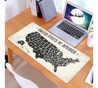 KDWJS Tappetino per mouse XXL Speed Gaming - 90x40 cm - XXL Mousepad - base antiscivolo - migliora la precisione e la velocità - Mappa poster degli Stati Uniti d'America con i nomi degli stati. Mappa
