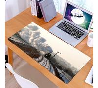 KDWJS Tappetino per mouse XXL Speed Gaming - 90x40 cm - XXL Mousepad - base antiscivolo - migliora la precisione e la velocità - Macchina a vapore, treno su rotaie, paesaggio invernale innevato, tema