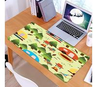 KDWJS Tappetino per mouse XXL Speed Gaming - 90x40 cm - XXL Mousepad - base antiscivolo - migliora la precisione e la velocità - Tema del campeggio, tende da campeggio colorate ed elementi della fore