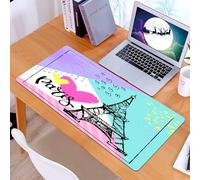 KDWJS Tappetino per mouse XXL Speed Gaming - 90x40 cm - XXL Mousepad - base antiscivolo - migliora la precisione e la velocità - T-shirt e biglietti con stampa parigina. Lettering a mano. Design per