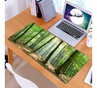 KDWJS Tappetino per mouse XXL Speed Gaming - 90x40 cm - XXL Mousepad - base antiscivolo - migliora la precisione e la velocità - Foresta, il sole mattutino splende nella foresta primaverile naturale