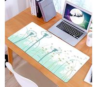 KDWJS Tappetino per mouse XXL Speed Gaming - 90x40 cm - XXL Mousepad - base antiscivolo - migliora la precisione e la velocità - Illustrazione minimalista di un dente di leone blu, visione elegante d