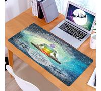KDWJS Tappetino per mouse XXL Speed Gaming - 90x40 cm - XXL Mousepad - base antiscivolo - migliora la precisione e la velocità - Yoga, Mandala Design Zen Meditazione Stile Hippie con Segno Chakra