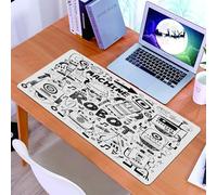 KDWJS Tappetino per mouse XXL Speed Gaming - 90x40 cm - XXL Mousepad - base antiscivolo - migliora la precisione e la velocità - Robot, stampa artistica di macchina fantasy fantascientifica in stile