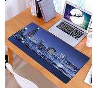 KDWJS Tappetino per mouse XXL Speed Gaming - 90x40 cm - XXL Mousepad - base antiscivolo - migliora la precisione e la velocità - Vista dello skyline di Chicago, grattacieli che brillano nell'acqua so