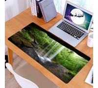 KDWJS Tappetino per mouse XXL Speed Gaming - 90x40 cm - XXL Mousepad - base antiscivolo - migliora la precisione e la velocità - Nazioni di grotte naturali, cascata silenziosa nella foresta in Habita