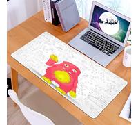 KDWJS Tappetino per mouse XXL Speed Gaming - 90x40 cm - XXL Mousepad - base antiscivolo - migliora la precisione e la velocità - Mostro matematico, una creatura rosa allegra, che tiene in mano una ma