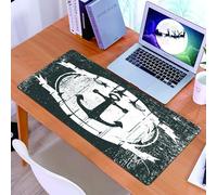 KDWJS Tappetino per mouse XXL Speed Gaming - 90x40 cm - XXL Mousepad - base antiscivolo - migliora la precisione e la velocità - Simbolo nautico: un'ancora centrata in una cornice circolare con stell