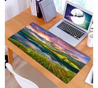 KDWJS Tappetino per mouse XXL Speed Gaming - 90x40 cm - XXL Mousepad - base antiscivolo - migliora la precisione e la velocità - Paesaggio serale con cielo vivido su un lago tranquillo circondato da