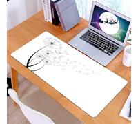 KDWJS Tappetino per mouse XXL Speed Gaming - 90x40 cm - XXL Mousepad - base antiscivolo - migliora la precisione e la velocità - Dente di leone, semi di tarassaco monocromatici che soffiano nel vento