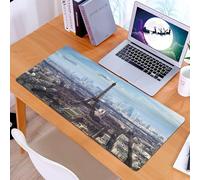 KDWJS Tappetino per mouse XXL Speed Gaming - 90x40 cm - XXL Mousepad - base antiscivolo - migliora la precisione e la velocità - Torre Eiffel, vista aerea della Torre Eiffel, giornata limpida, viale,