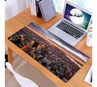 KDWJS Tappetino per mouse XXL Speed Gaming - 90x40 cm - XXL Mousepad - base antiscivolo - migliora la precisione e la velocità - USA, Vista aerea dello skyline di Manhattan al tramonto, famoso quarti