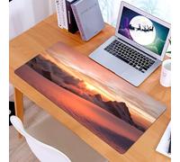 KDWJS Tappetino per mouse XXL Speed Gaming - 90x40 cm - XXL Mousepad - base antiscivolo - migliora la precisione e la velocità - Lake Decor, alba sulle Alpi svizzere con una vista magica sul paradiso