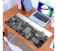 KDWJS Tappetino per mouse XXL Speed Gaming - 90x40 cm - XXL Mousepad - base antiscivolo - migliora la precisione e la velocità - New York, Manhattan Panorama Alti edifici cittadini famosi monumenti U