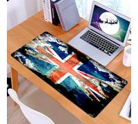 KDWJS Tappetino per mouse XXL Speed Gaming - 90x40 cm - XXL Mousepad - base antiscivolo - migliora la precisione e la velocità - Bandiera Union Jack traballante e grunge invecchiata della Gran Bretag