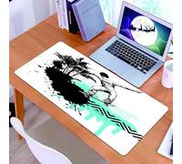 KDWJS Tappetino per mouse XXL Speed Gaming - 90x40 cm - XXL Mousepad - base antiscivolo - migliora la precisione e la velocità - Grunge, ragazzo skater che salta tema sport esotico illustrazione colo