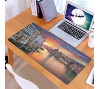 KDWJS Tappetino per mouse XXL Speed Gaming - 90x40 cm - XXL Mousepad - base antiscivolo - migliora la precisione e la velocità - Città, immagine del Canal Grande all'orizzonte di Venezia, interni di