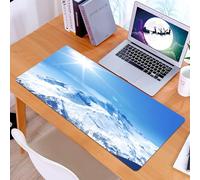 KDWJS Tappetino per mouse XXL Speed Gaming - 90x40 cm - XXL Mousepad - base antiscivolo - migliora la precisione e la velocità - Arredamento per appartamenti, il sole illumina una magnifica montagna