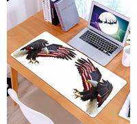 KDWJS Tappetino per mouse XXL Speed Gaming - 90x40 cm - XXL Mousepad - base antiscivolo - migliora la precisione e la velocità - Aquile calve con le ali meggianti della bandiera americana
