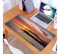 KDWJS Tappetino per mouse XXL Speed Gaming - 90x40 cm - XXL Mousepad - base antiscivolo - migliora la precisione e la velocità - Splendido tramonto sul porto turistico della città di Neapoli nel Pelo