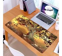 KDWJS Tappetino per mouse XXL Speed Gaming - 90x40 cm - XXL Mousepad - base antiscivolo - migliora la precisione e la velocità - Stampa di vecchio albero contorto, multicolore, macchina