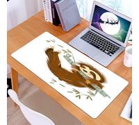 KDWJS Tappetino per mouse XXL Speed Gaming - 90x40 cm - XXL Mousepad - base antiscivolo - migliora la precisione e la velocità - Felice pigrizia appesa ai rami, pigra opera d'arte, allegra che si agg