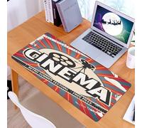 KDWJS Tappetino per mouse XXL Speed Gaming - 90x40 cm - XXL Mousepad - base antiscivolo - migliora la precisione e la velocità - Manifesto cinematografico retrò. Pubblicità cinematografica vettoriale