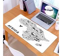 KDWJS Tappetino per mouse XXL Speed Gaming - 90x40 cm - XXL Mousepad - base antiscivolo - migliora la precisione e la velocità - Simboli della natura, della cultura e dell'architettura dell'Africa so