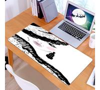 KDWJS Tappetino per mouse XXL Speed Gaming - 90x40 cm - XXL Mousepad - base antiscivolo - migliora la precisione e la velocità - Adolescente, volto di donna astratto barocco e cappello decorato, desi