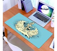 KDWJS Tappetino per mouse XXL Speed Gaming - 90x40 cm - XXL Mousepad - base antiscivolo - migliora la precisione e la velocità - Chitarra, Composizione Rock n Roll Crown Wings of cr