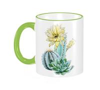KDWJS Tazza in ceramica originale,bianco,11 once di tazze 330 ml tazza grande,tazza divertente - decora la tua tazza,acquerello cactus succulentus disegno