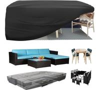 KDXAOBEI Copertura Mobili Giardino 350x150x100cm Tessuto Oxford 420D Rettangolare copritavolo esterno impermeabile Coperture per Arredo Esterno Anti-vento, Anti-UV, Antipolvere