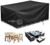 KDXAOBEI Coperture per Mobili da Giardino Impermeabile,150x100x100cm telo copritavolo da esterno Impermeabile, Antivento, Anti-UV, Tessuto Oxford 420D Resistente Copertura per Tavolo Esterno