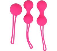 KE-Gel - Set di 3 palline massaggianti per donne, principianti, per muscoli del pavimento pelvico, per allenare i muscoli del pavimento pelvico, per esercizi di rafforzamento (rosso rosa)