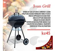 Ke Grill Barbecue Joan Grill Inox a Carbone/Legna Modello Ke 45 Dimensioni 45,7x