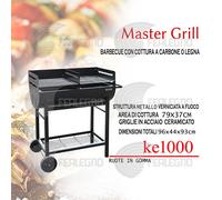 Ke Grill Barbecue Master Grill Inox a Carbone/Legna Modello Ke 1000 Dimensioni 9