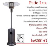 Ke grill ke8001/g stufa a fungo patio per esterni colore antracite a gas bombola
