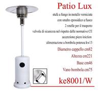 Ke grill ke8001/w stufa a fungo patio per esterni colore bianco a gas bombola trasportabile potenza 13 kw 15 mq