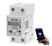 KE6010W: Contatore contattore elettrico modulare KETLER monofase 60A misura diretta WIFI compatibile SMART LIFE e TUYA